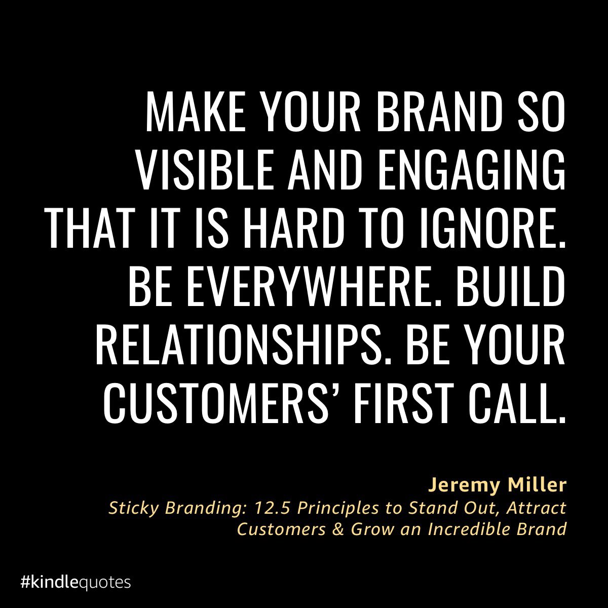 Sticky Brands are savvy marketers. They blow their own horns, and make sure their business stands out in their marketplace.
🔹Both direct quotes from what’s becoming my brand and marketing guide book.
Brilliantly on the money from <a href="/StickyBranding/">Jeremy Miller</a>