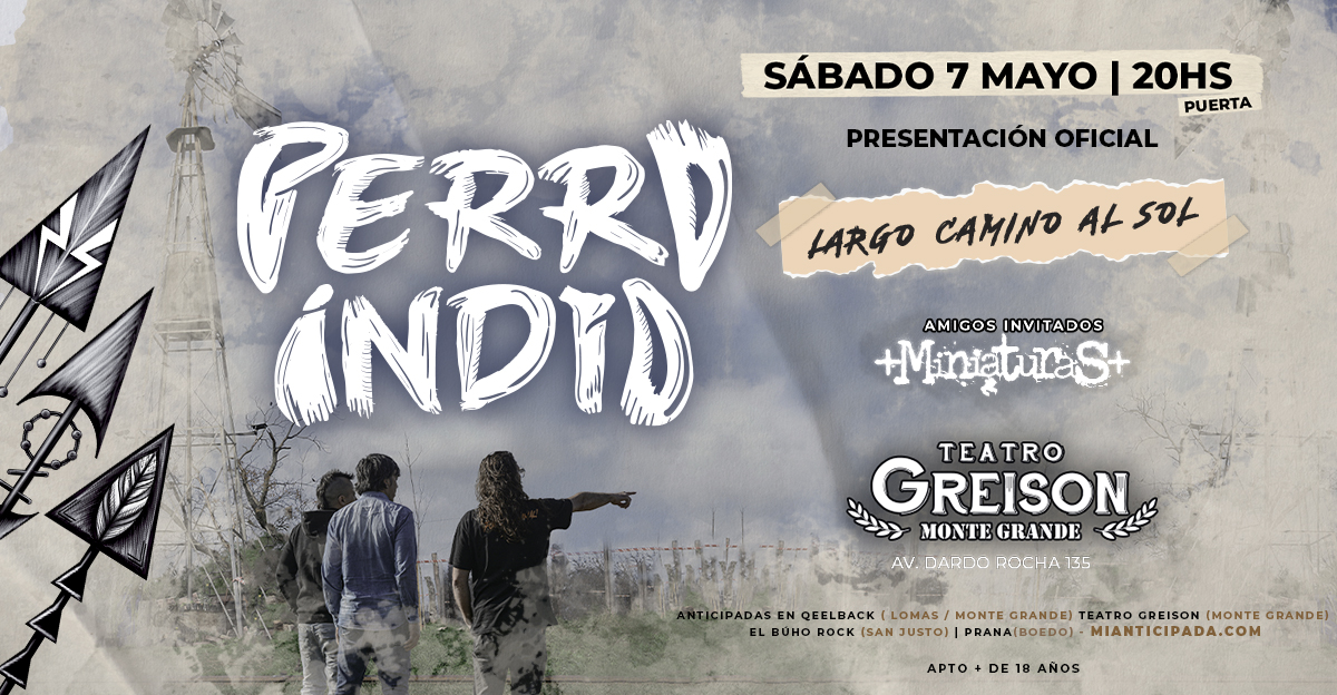 #CuentaRegresiva para una noche más que especial.

<a href="/PerroIndioRock/">Perro Indio</a> | Sábado 7 de Mayo | Presenta su 5to Álbum | en <a href="/GreisonTeatro/">Teatro Greison</a>  #Montegrande |

📌 Entradas disponibles por MiAnticipada.com y Puntos de Venta.