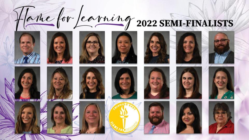 We're so excited to honor our 20 Semifinalists for the 2022 Flame for Learning Award this evening! The 2022 Flame for Learning semifinalists represent 18 schools, showcasing great educators from all over Johnston County. We will announce the winner this evening!