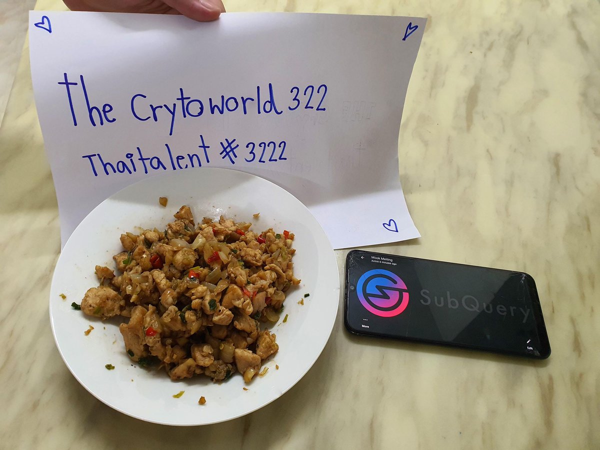 CryptoWorld322's tweet image. Subquery Is spicy 🔥
@Arnontwt @HadXat @mookmeiting 
@SubQueryNetwork @SubqueryThai
#SubqueryFood  #SubqueryApril #SubQueryThailand