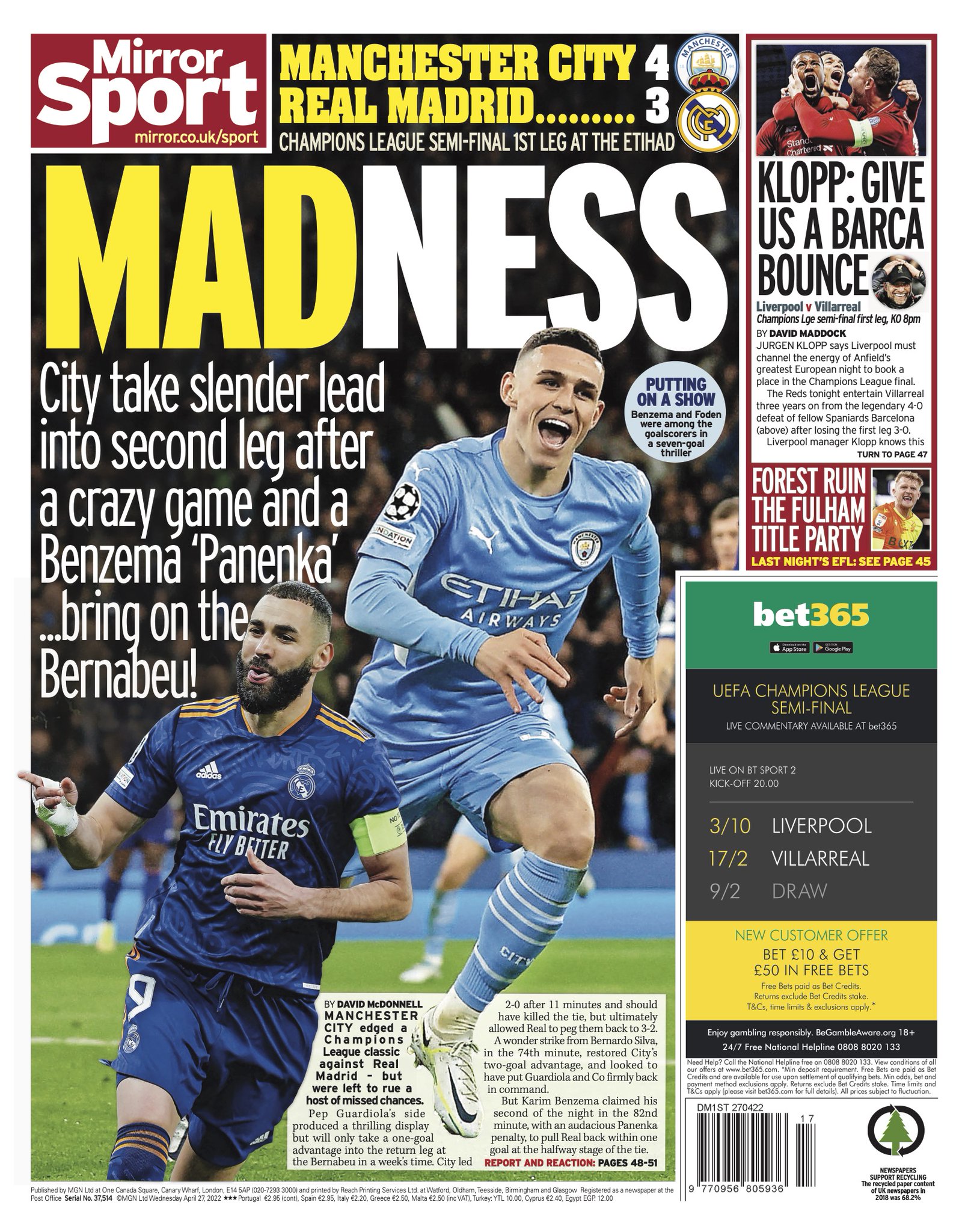 Mirror Football on Twitter "Tomorrow's back page Madness https//t.co