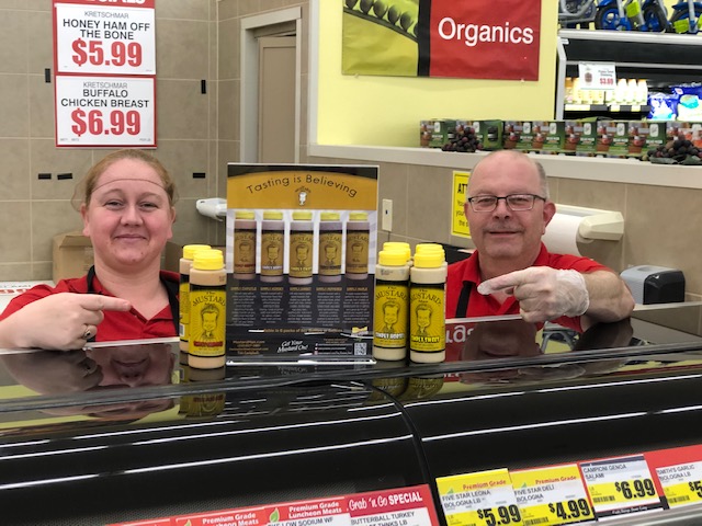 Hey Mustard Fans in Stow Ohio! Stop by The Cold Cut counter and tell Kimberly &amp; Jim The Mustard Man sent ya!
#tastingisbelieving
#getyourmustardon #grocerystore #grocery