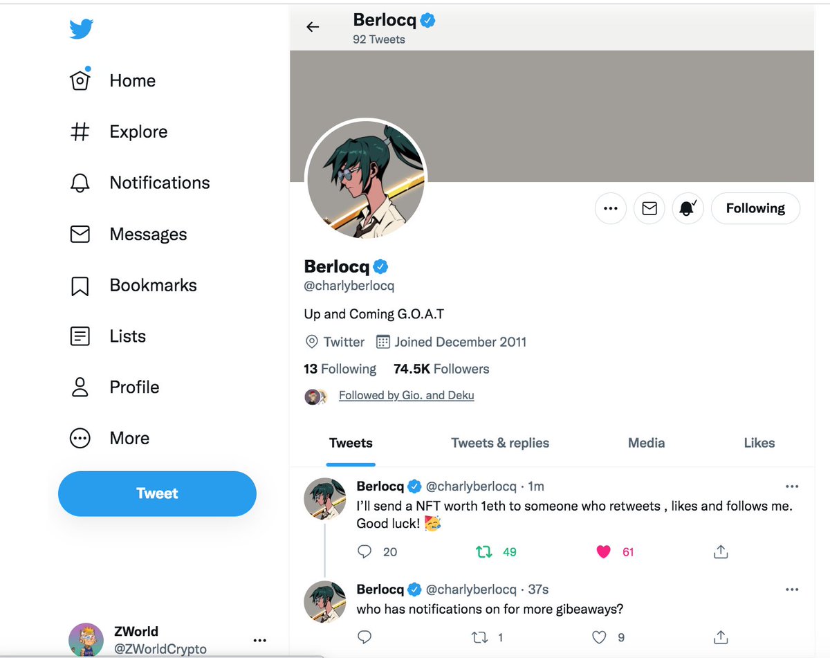 ZWorldCrypto's tweet photo. @charlyberlocq done B! https://t.co/kSxvJeN3QE