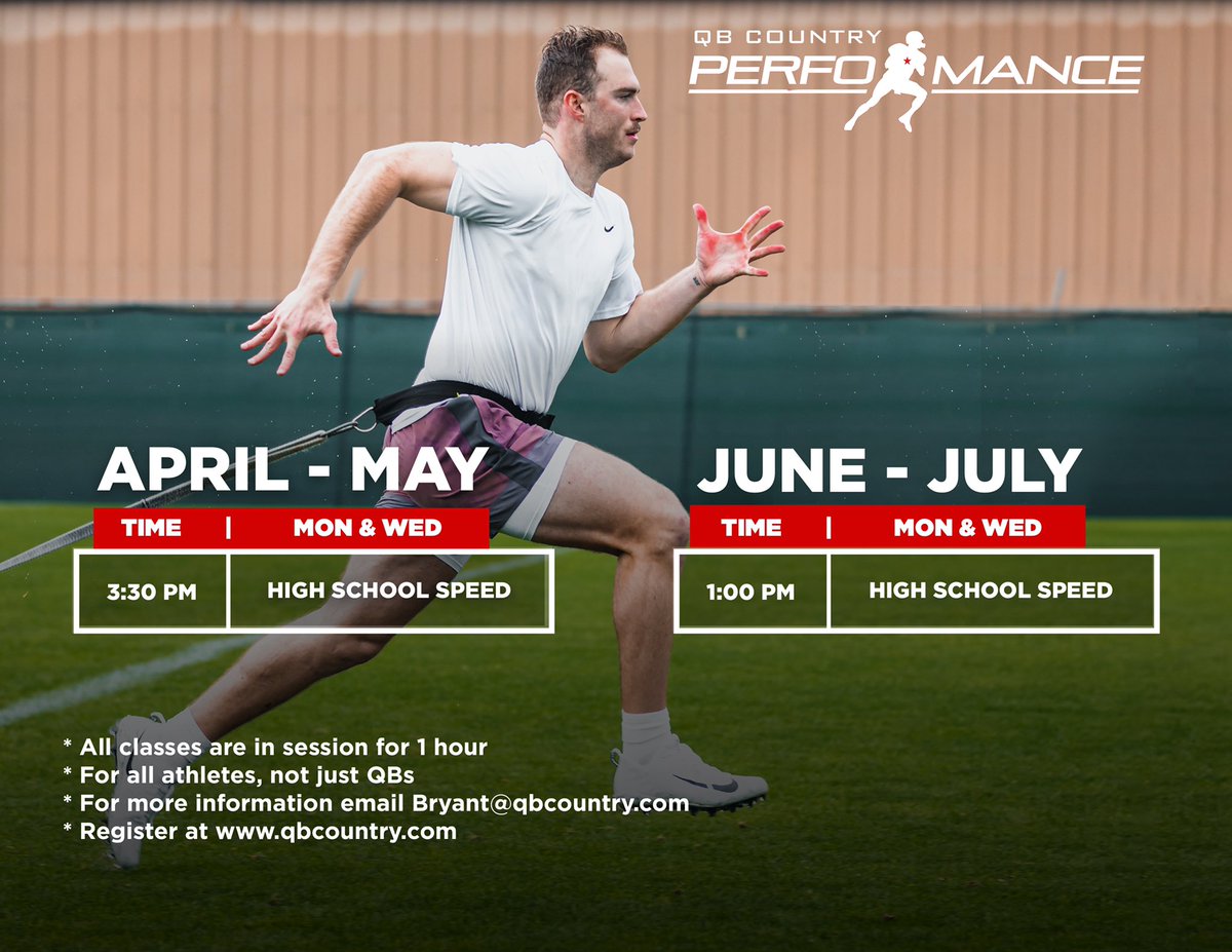 This is one of the things we do best. SPEED! Not just QB’s, this is any and every sport/position! Come get some!