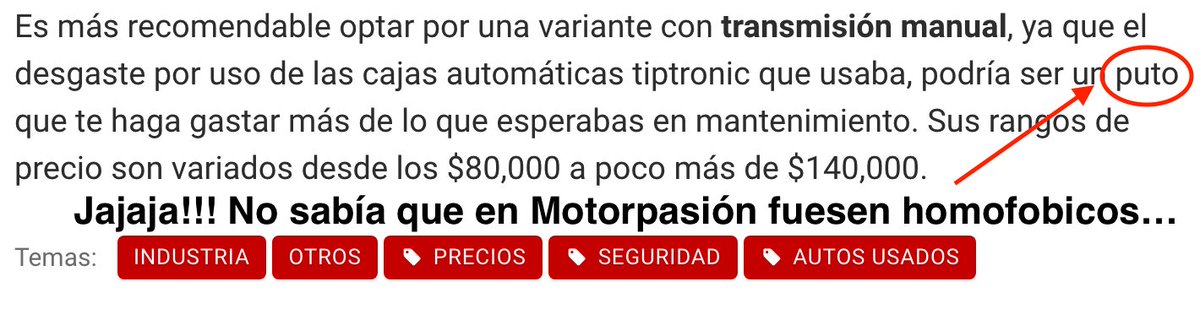 Elkehen's tweet photo. Ahhh Jajajajajajajajajajajajajajaja!!! @MotorpasionMex Qué buen trabajo de su corrector de estilo, dinero bien invertido ahí… https://t.co/kVeY7alg50