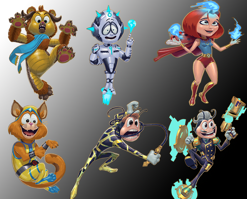PANO_Verse's tweet photo. Looks like our main 6 are in the costume box again! #Bexter is dressed as Mongraal, #Zap as Circut, #Lisa Ladybug as Ontime, #Whitmore as Biomass, #Seymour as Retcon and #Charlie as Widger! Find them and more in Hero City! #panopolis #themepark #comicheroes #costumes https://t.co/cIBfsQB3pn