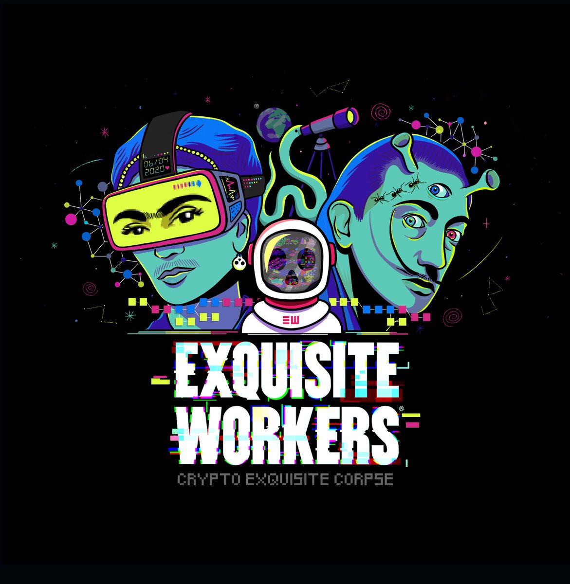 As our exhibition “Super Real: Letters to the Future” approaches,know more about our collaborators, <a href="/ew_corpse/">EXQUISITE WORKERS - AI Surrealism</a>.💌
Exquisite Workers unites over 500 creatives internationally, creating a continuous artwork. New creations are released daily for a digital “Exquisite Corpse”.🎨