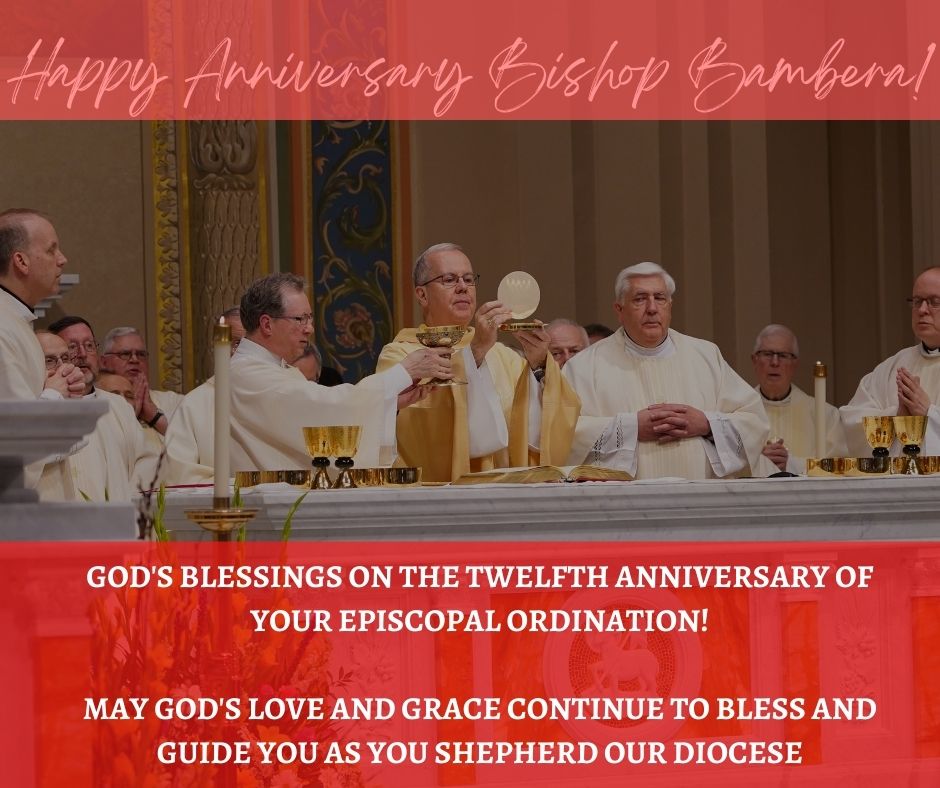 DioceseOfScr's tweet photo. Happy Anniversary to Bishop Bambera!

It was April 26, 2010, when Bishop Bambera was ordained and installed as the Tenth Bishop of the Diocese of Scranton. He was appointed by His Holiness, Pope Benedict XVI. 

May the Lord continue to guide you as you shepherd our Diocese! https://t.co/CtBfNGAdPP