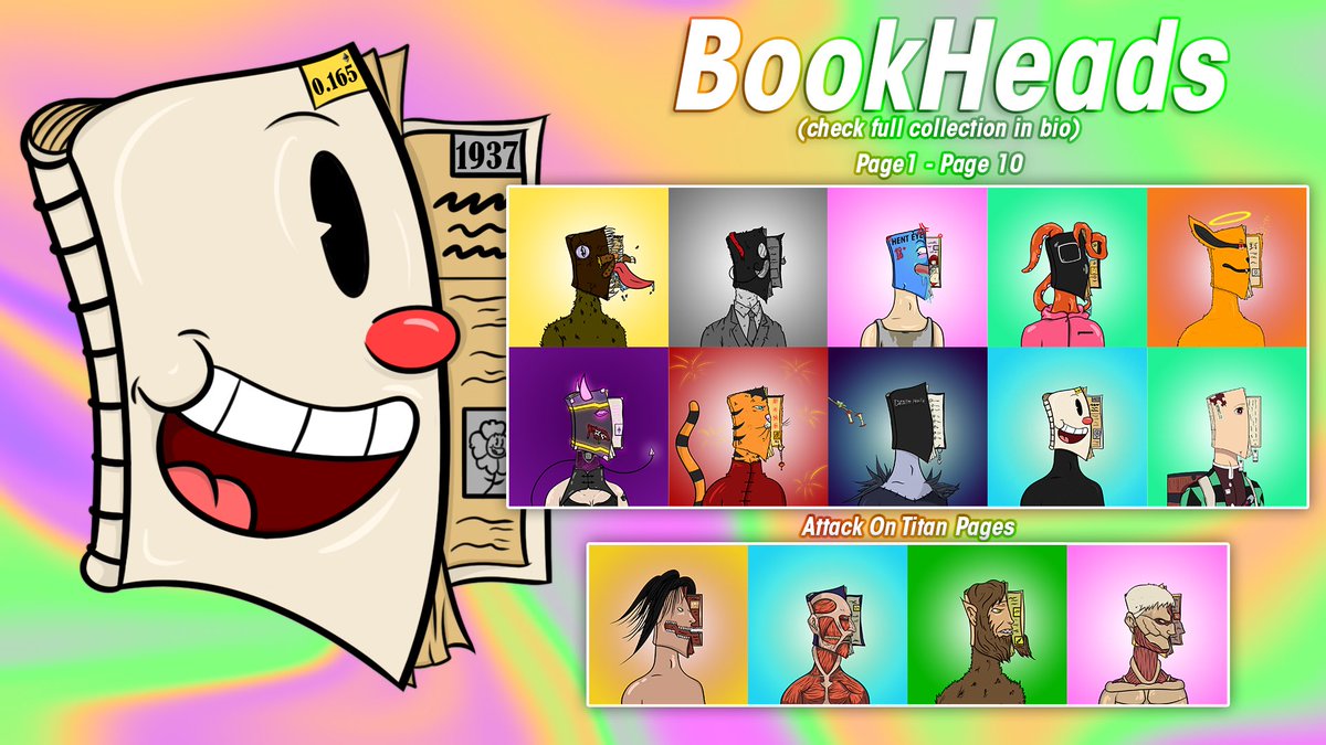 BookHeadsNFT's tweet photo. #BookHeadsNFT Is A 1:1 NFT Collection So Unique And Original! 0.015 #ETH Floor💰

BookHeads Collection👉🏻  https://t.co/sZTq3T6Tjc

Founder / Artist👉🏻@cawreyy😱

#NFT #NFTs #NFTCommunity #NFTArt #SheffieldNFT #BookHeadsNFT #NFTCollection #NFTdrop #NFTartists #cryptocurrency #ETH https://t.co/4NIL3LpYIY