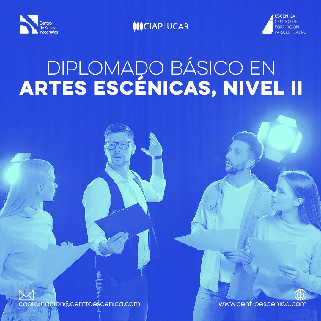 En <a href="/centroescenica/">Centro de Formación para el Teatro ESCÉNICA</a> se inicia este Diplomado el 21 de mayo. 20 semanas de teatro, los sábados de 9 a 2 y 30 pm en los espacios magníficos del <a href="/CentroArtesInt/">Centro de Artes Integradas</a> Actuación, dramaturgia, dirección, diseño, producción y mercadeo. Información por info.escenica.cai@gmail.com