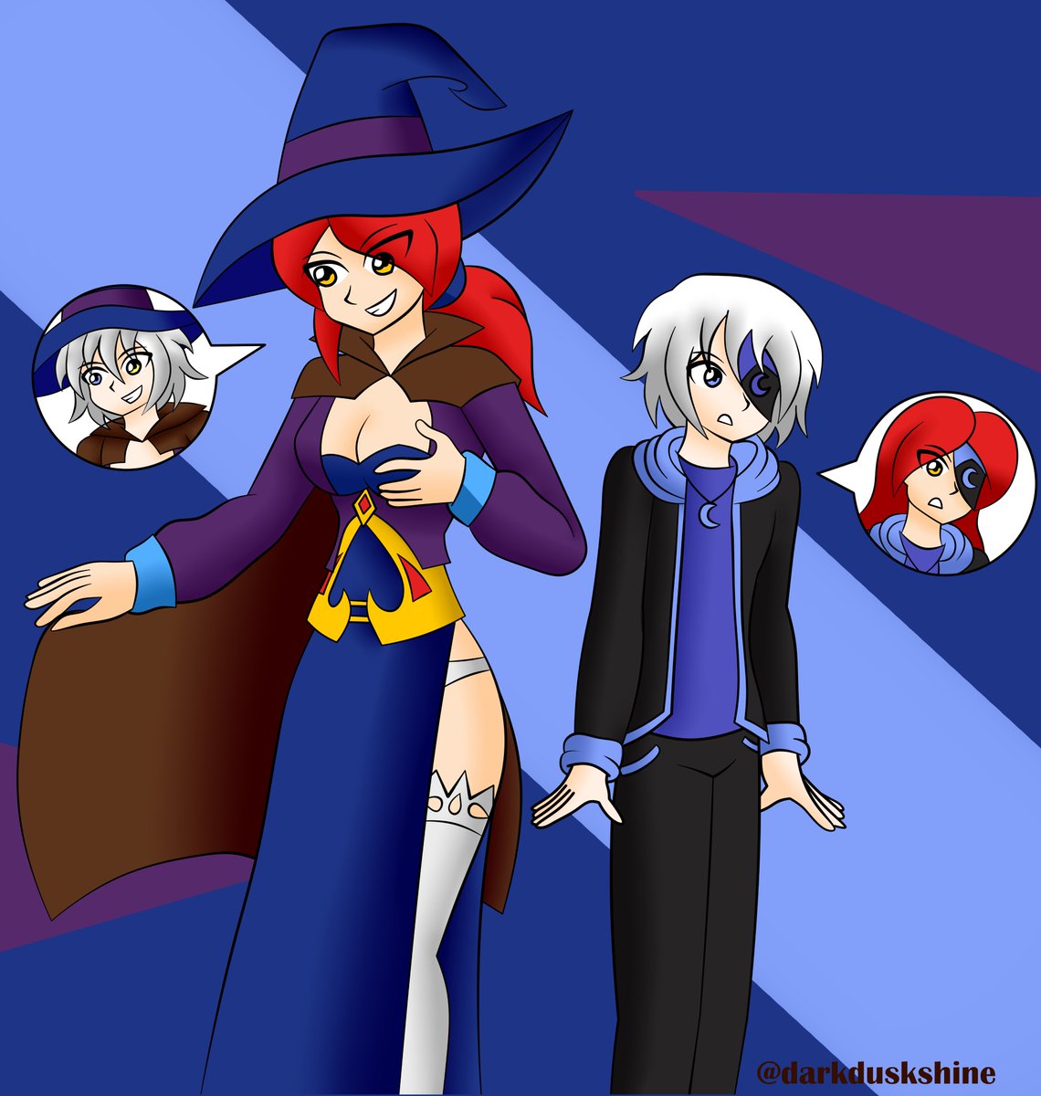 darkduskshine's tweet photo. here is the body swap of my Oc Mariel and @EmileArts1. his Oc is so cute, I love him and "she" is a witch now :3 ❤️❤️❤️

little by little I will draw the others n.n, be patient❤️❤️❤️
#aprilturnover https://t.co/LKQ0es51lo
