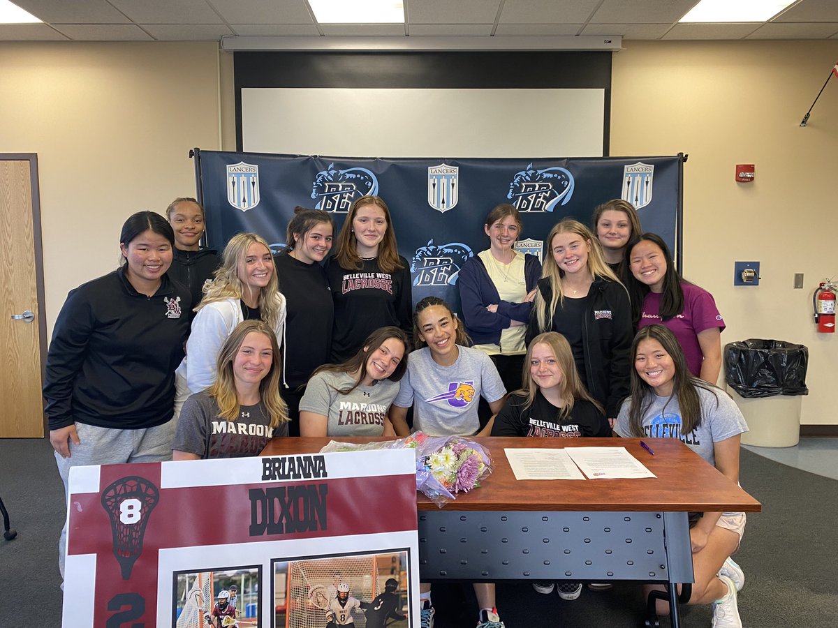 We only have three players in our program that go to the other school in our district and one of them signed to play college lacrosse today. Congratulations Bri! You are an amazing student athlete and a great representation of District 201! <a href="/BTHSEastLancers/">BellevilleEastSports</a> <a href="/BWestAthletics/">BW Athletics</a>