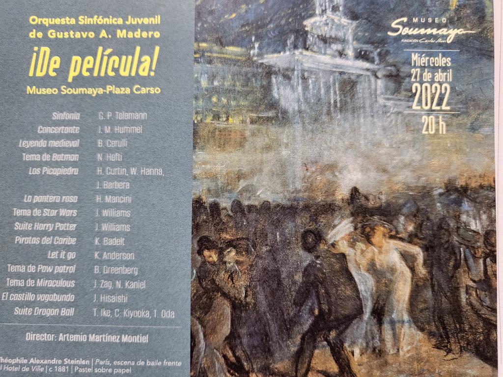 rulonet2011's tweet photo. La Noche de museos tendrá un concierto de película @ElMuseoSoumaya #NocheDeMuseos miércoles 27 de abril a las 20 h https://t.co/RZhu9Z9LyQ