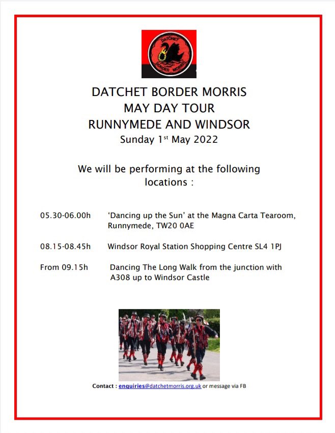 #MayDay is coming… and we will be dancing up the sun! Magna Carta magic at #Runnymede and then a short tour of #Windsor. Please join us - if you’re up!