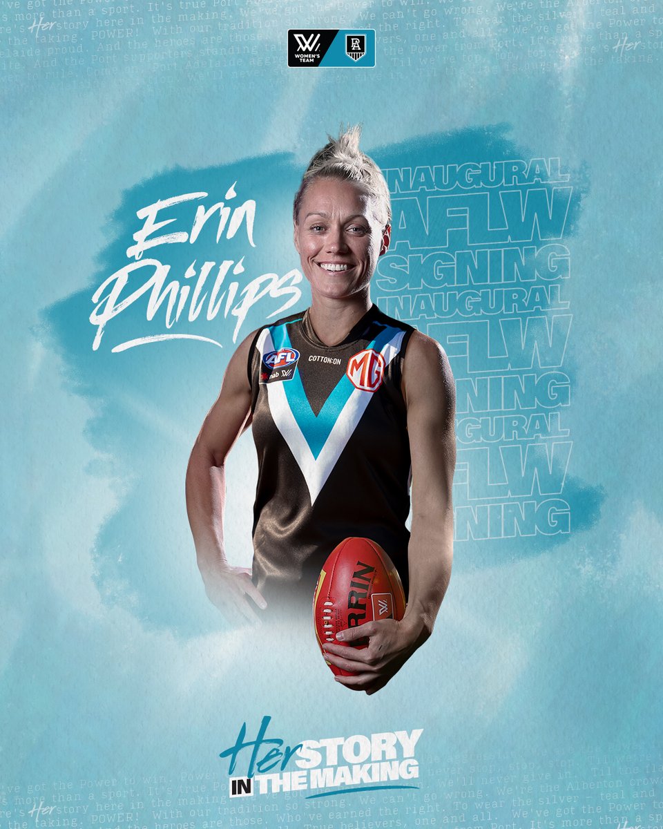pafc_w's tweet image. ✨ She's coming home ✨

@erinphillips131 returns to Port Adelaide as our inaugural AFLW player signing 👏

📰 bit.ly/3OBUcdz

#weareportadelaide