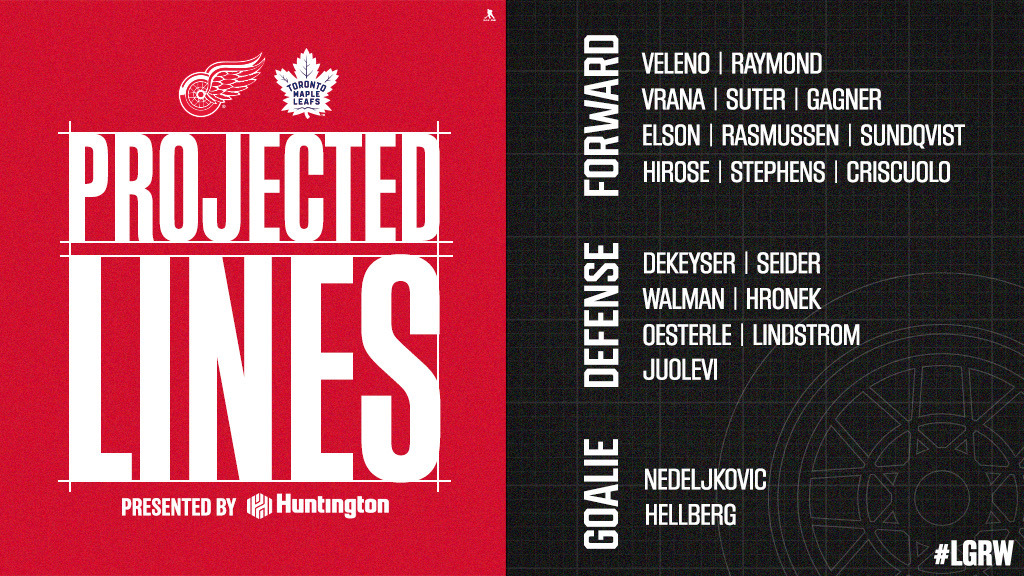 Detroit Red Wings on Twitter "Tonight's projected lineup. ⤵️ https//t