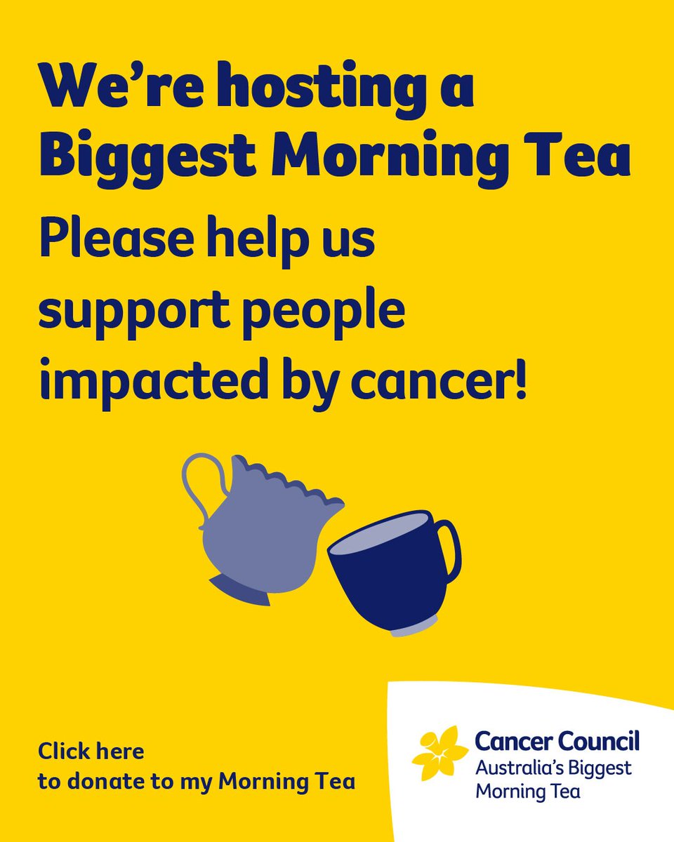 ChoicePaper's tweet image. Choice Paper are excited to participate and host our 2nd year celebrating the “Cancer Council’s Biggest Morning Tea”. 
This is a cause close to the heart of Choice Paper to those affected.  
To donate, please click the link below.
biggestmorningtea.com.au/fundraisers/Ch…