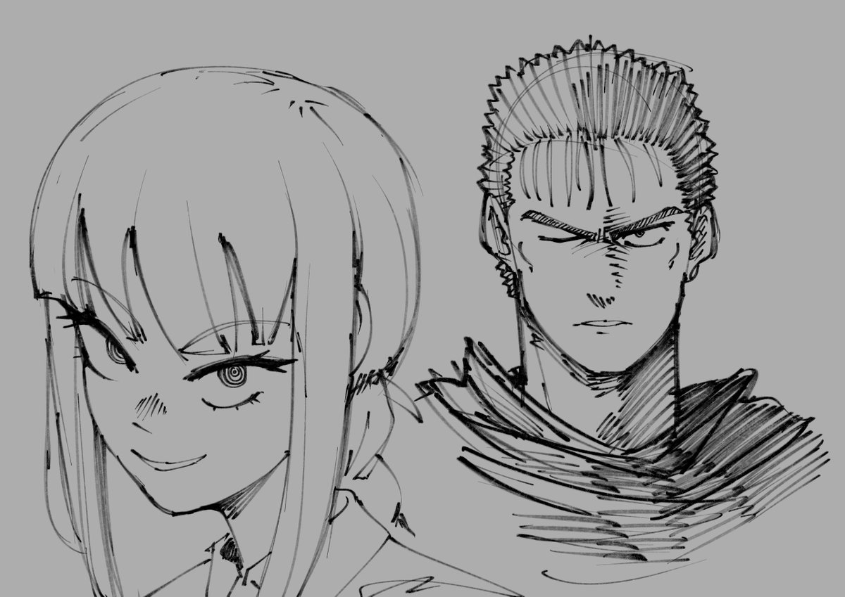 a sketch of Makima AND Guts??? Wow!!! 