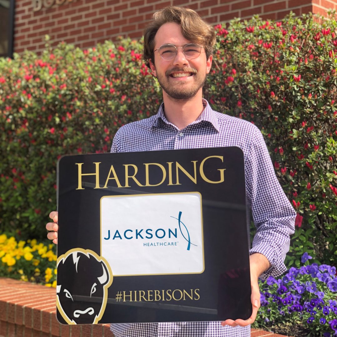 Harding_GSB's tweet photo. Congratulations to dual degree grad Ethan Brazell for accepting a full time position with Jackson Healthcare in Atlanta! Ethan was the 2021-22 SA President and will graduate with his MBA next week. https://t.co/5RnwYzqvjD