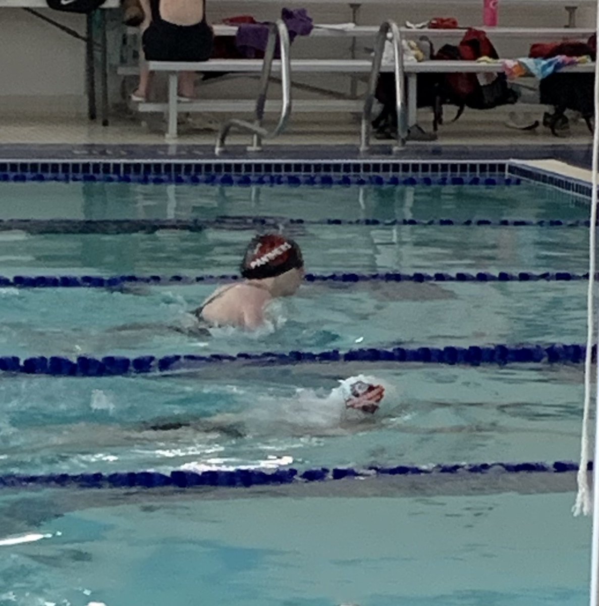 Skillutt28's tweet photo. My daughter had a HS wim meet in Hutch today, so I was able to slip away &amp; watch a little practice. Thanks to @CoachOmli for letting me hang out. I didn’t miss any of her races. 😂
It was good to be back on the old game field. #HCCAlum https://t.co/nuC5ES66qQ