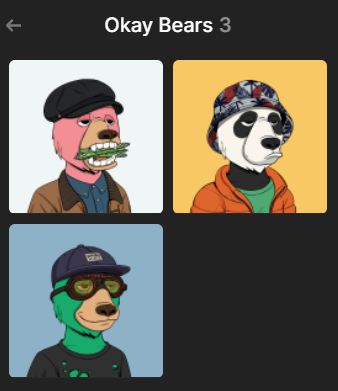 ddoescrypto's tweet photo. Only got 3, all minted. I'm gonna be okay 👌 How about you, anon? @okaybears  #WAGBO https://t.co/U4AMNMdWNO