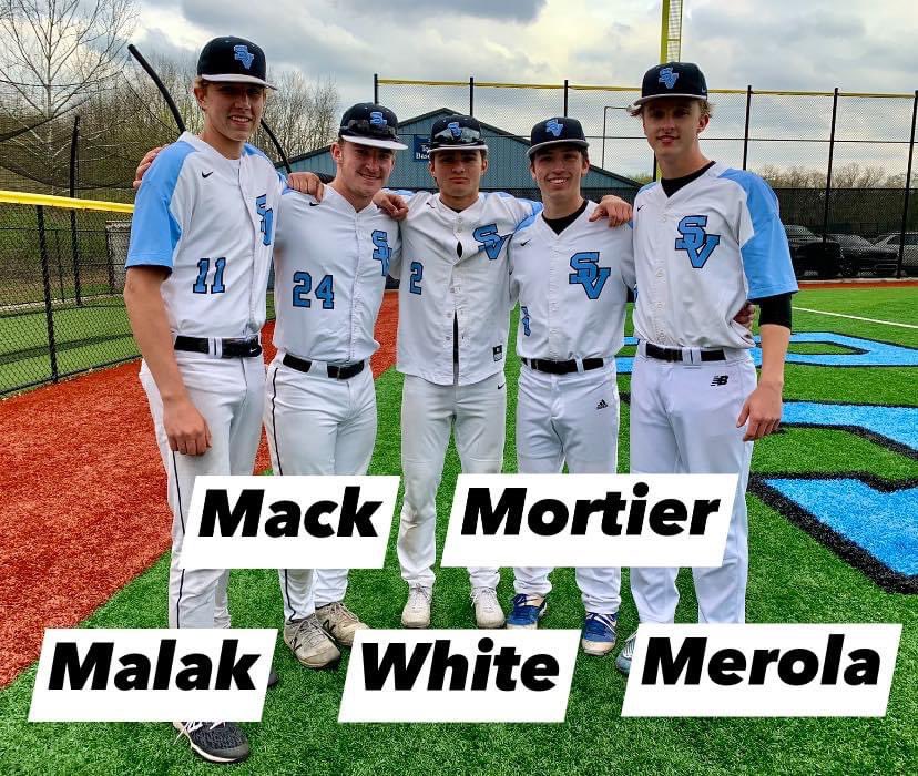 SVBaseballWin's tweet photo. SV Varsity with a big section win over Central Catholic 7-5‼️ Mack led the way with 2️⃣ hits and 4️⃣ RBI💪🏼 Malak, Merola and Mortier pitched SV to victory ✅ White with 2️⃣ diving catches on defense💥 @SV_Sports https://t.co/6FfoqOdMjq