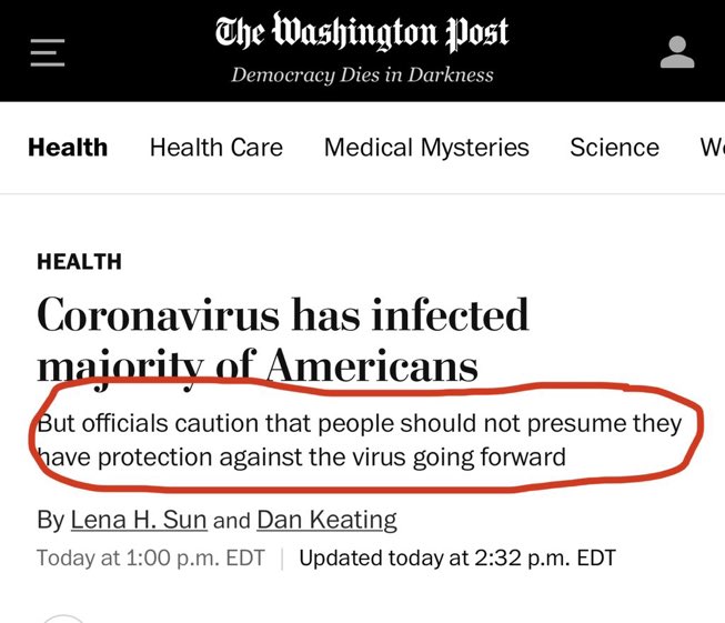 “Natural immunity” is generally only best for the variants of #SARSCoV2 that you already had! Not necessarily against future variants. We epidemiologists have been trying to warn about this for a long time, but always drowned out by “mass infection + natural herd immunity” crowd.