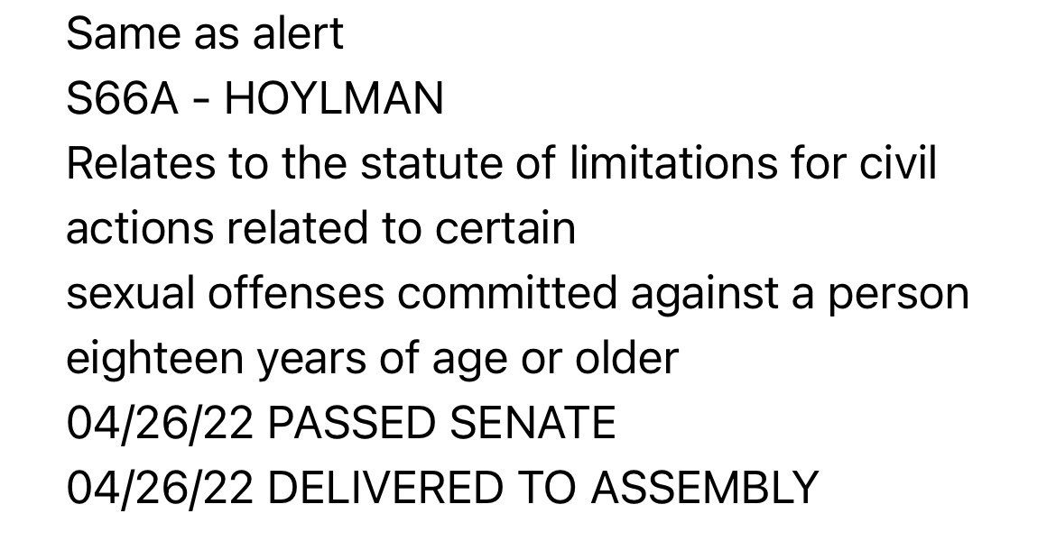 LindaBRosenthal's tweet photo. The #AdultSurvivorsAct has passed the New York State Senate.
Tag, we’re it @NYSA_Majority.
#PassTheASA @ejeancarroll @MHoechstetter @deardrewdixon @EvelynYang @DonnaHylton https://t.co/4IafYCBzUM