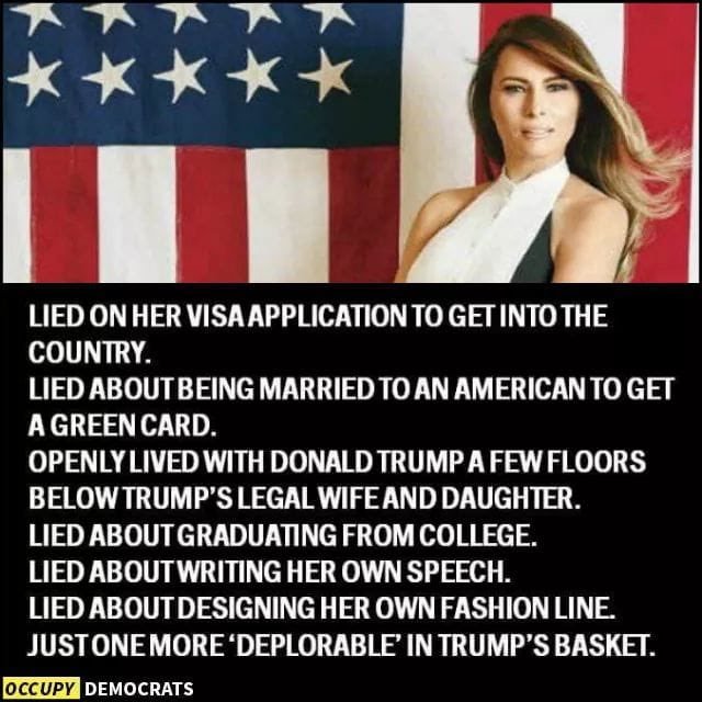TonyHussein4's tweet photo. Hang on a sec! I never knew that Velveeta Voldemort was one of the former presidentโs nicknames!
The former First Lady, Melania Trump, who celebrates her 52nd birthday today, can't be happy with that, surely?
Didn't she plagiarize Michelle Obama's speech?
#DemVoice1 #Fresh https://t.co/cjoI3p3vKv
