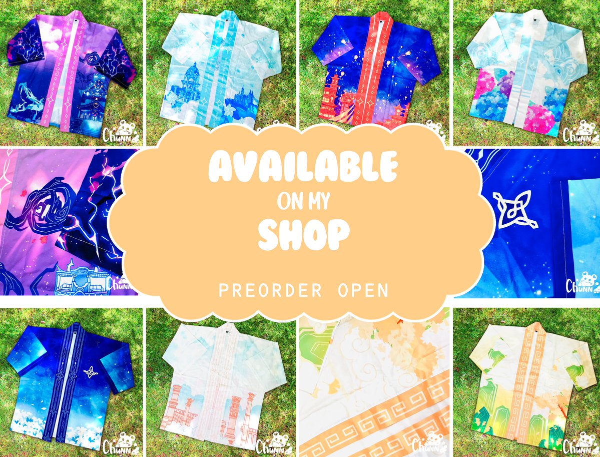 Chunnyeol's tweet photo. 🌱New product on my Sh0p! Haoris!!🌱

Genshin Impact &amp; Original ones

Pre0rder them until the 20th of May!!
[RTs are appreciated!💖] https://t.co/ImmfNJ6iM3