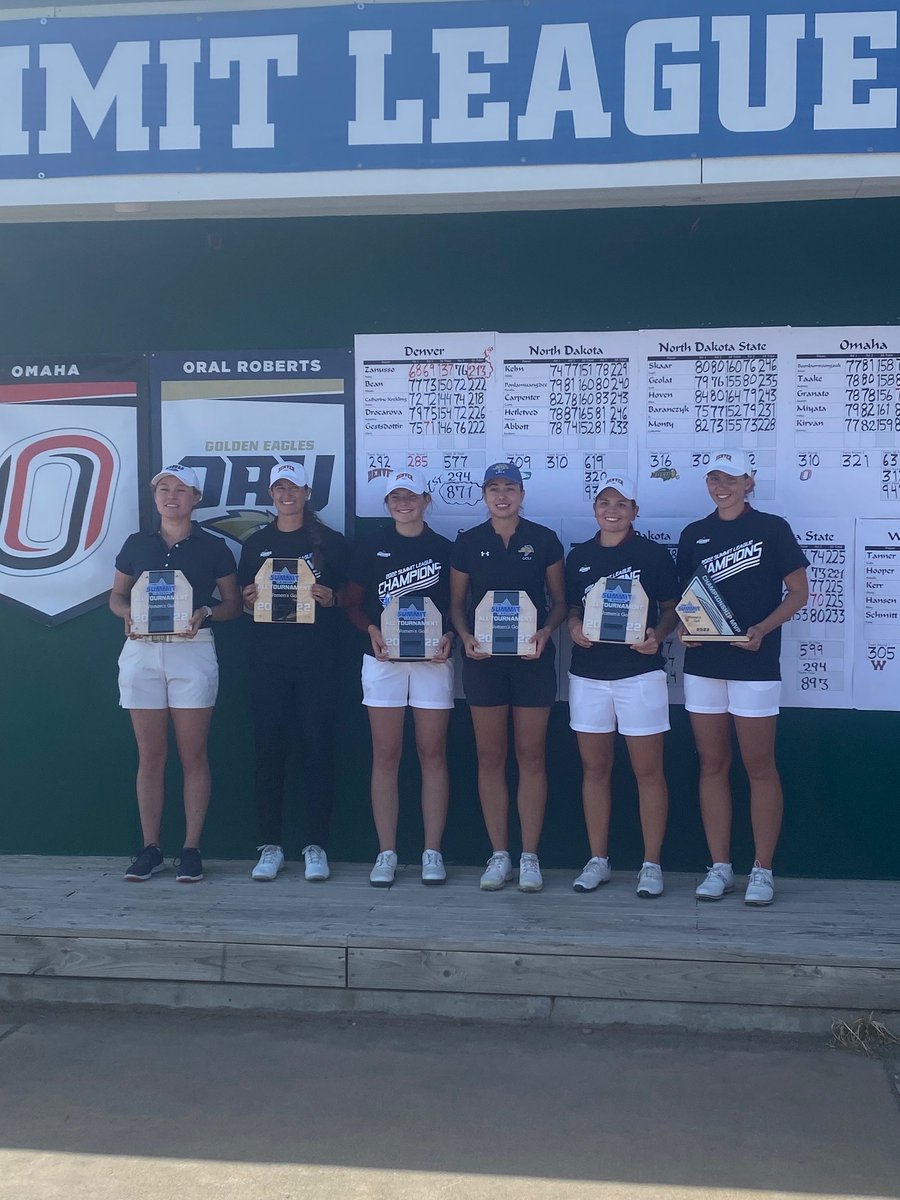 2022 #SummitGF 𝔸𝕝𝕝-𝕋𝕠𝕦𝕣𝕟𝕒𝕞𝕖𝕟𝕥 𝕋𝕖𝕒𝕞

T-4 | Sarah Bell, Oral Roberts
T-4 | Alyson Bean, Denver
T-4 | Clara Gestsdottir, Denver
3rd | Mia Seeman, South Dakota State
2nd | Anna Krekling, Denver
1st | Anna Zanusso (Championship MVP), Denver

#ReachTheSummit