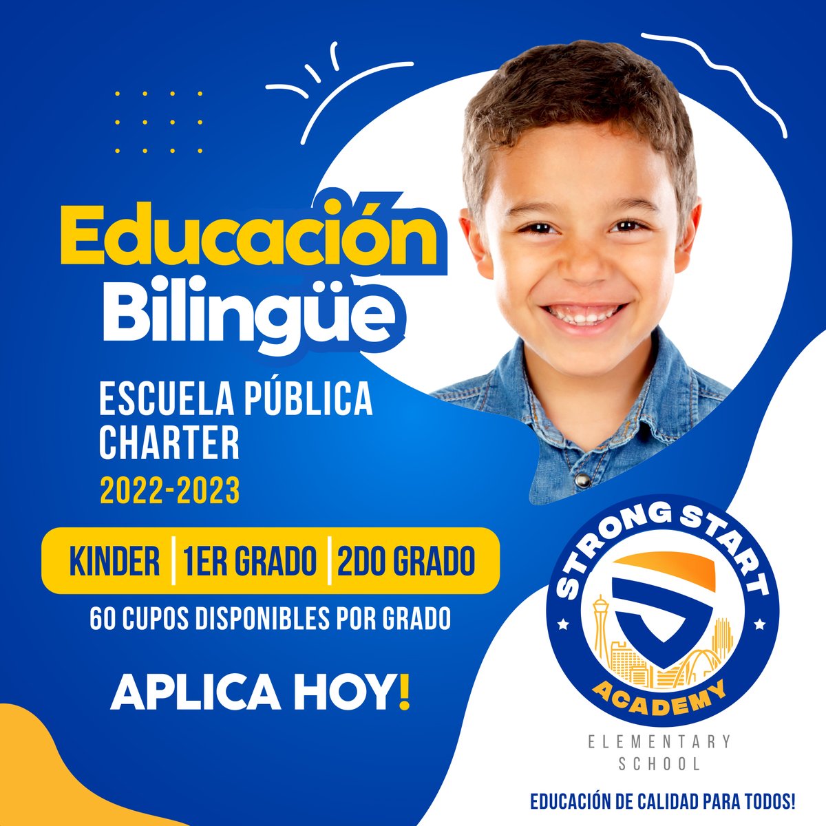 StrongStartAca's tweet photo. Siéntase orgulloso de sus raíces, y no deje que sus hijos pierdan su idioma natal. #StrongStartAcademy es la única Escuela Primaria Charter Bilingüe en Las Vegas, donde valoramos la multiculturalidad como base del éxito académico. ¡Aplique Hoy! #EscuelaPrimariaCharter https://t.co/ApnmhGJoN7