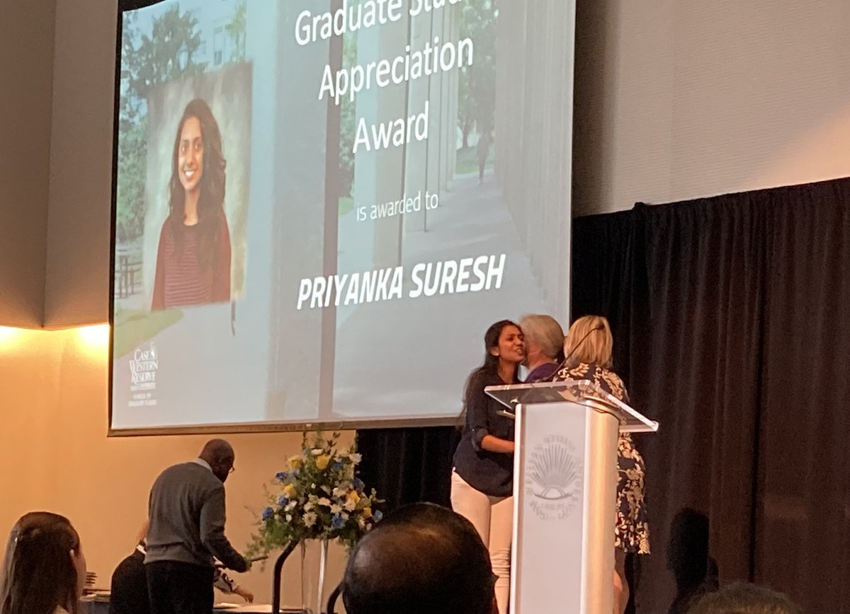 Duval_Lab's tweet photo. It was a big day for soon-to-be Dr. Priyanka Suresh! She was recognized at the @CWRU Graduate Student Award Ceremony today (3 times!) for her leadership and science communication AND she submitted the paperwork to schedule her defense date. We’re so PROUD 🥹 https://t.co/EDMqOzbwhE