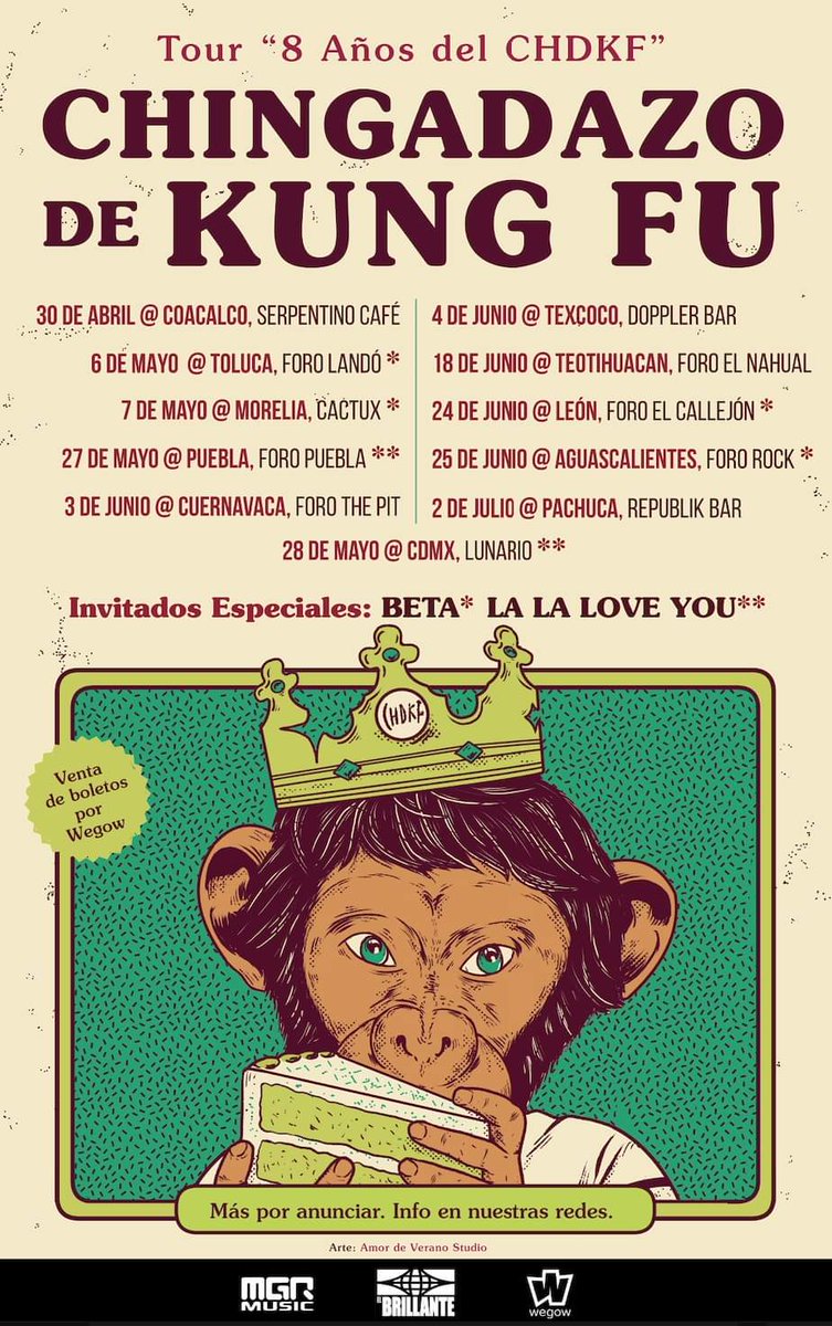 bengala_press's tweet photo. 8 Años del CHDKF | ‼️

¡Bandita! nuestros amigos de @elchingadazode anunciaron las fechas del primer bloque del #tour para celebrar los 8 años del #CHDKF ‼️🔥

En cuatro de los shows, @beta_mx serán los invitados y en dos shows, directamente desde #España llegan @_lalaloveyou_ https://t.co/NyhhJugLPJ