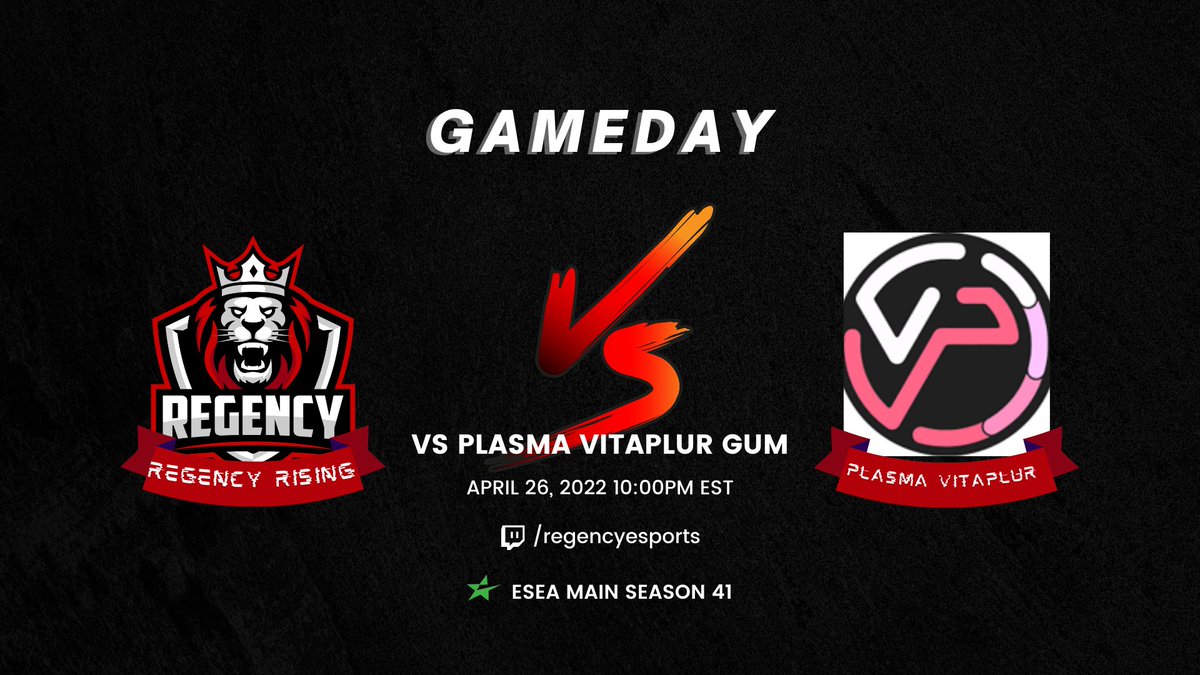 ESEA Season 41 Is Here!
Regency Daycare starts off the stream then at 10 we transition to Regency Rising!
Regency Rising vs Plasma @ 10:00pm EST
Regency Daycare vs Illicit Pug Pics @ 9:00pm EST
twitch.tv/regencyesports
GLHF!