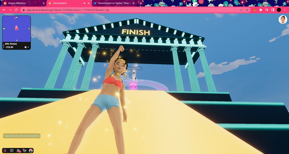 YummieCrayon's tweet photo. @Degree @fatjoe @Blake_Leeper @decentraland Just finished the First Marathon in the #Metaverse!
 #Degree #Metathon. #DegreeMetathon #NotDoneYet Tap in!
@Degree
 
0xbab86ad714004a2214a32f1739d643c1b056b062 https://t.co/GC5mjh2QP3