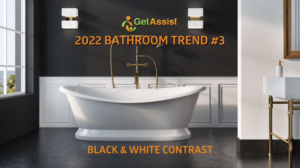 GetAssistApp's tweet photo. 2022 Bathroom #DesignTrend #3 - #BlackandWhite Contrast
Whether it is a mostly white bathroom with a splash of black or vice versa, these two colors have always played well together!
LEARN MORE TRENDS & MAKE A REQUEST ON GETASSIST FOR A #LocalPainter: https://t.co/Bf5ODvcNiy https://t.co/p2EC67Ktky