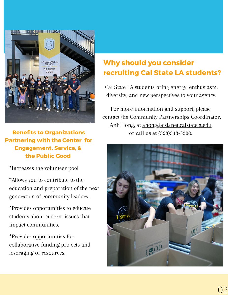 CalStateLAServe's tweet image. The May newsletter is now up! CESPG is always looking to connect with new partners and bring service opportunities to Cal State LA students!