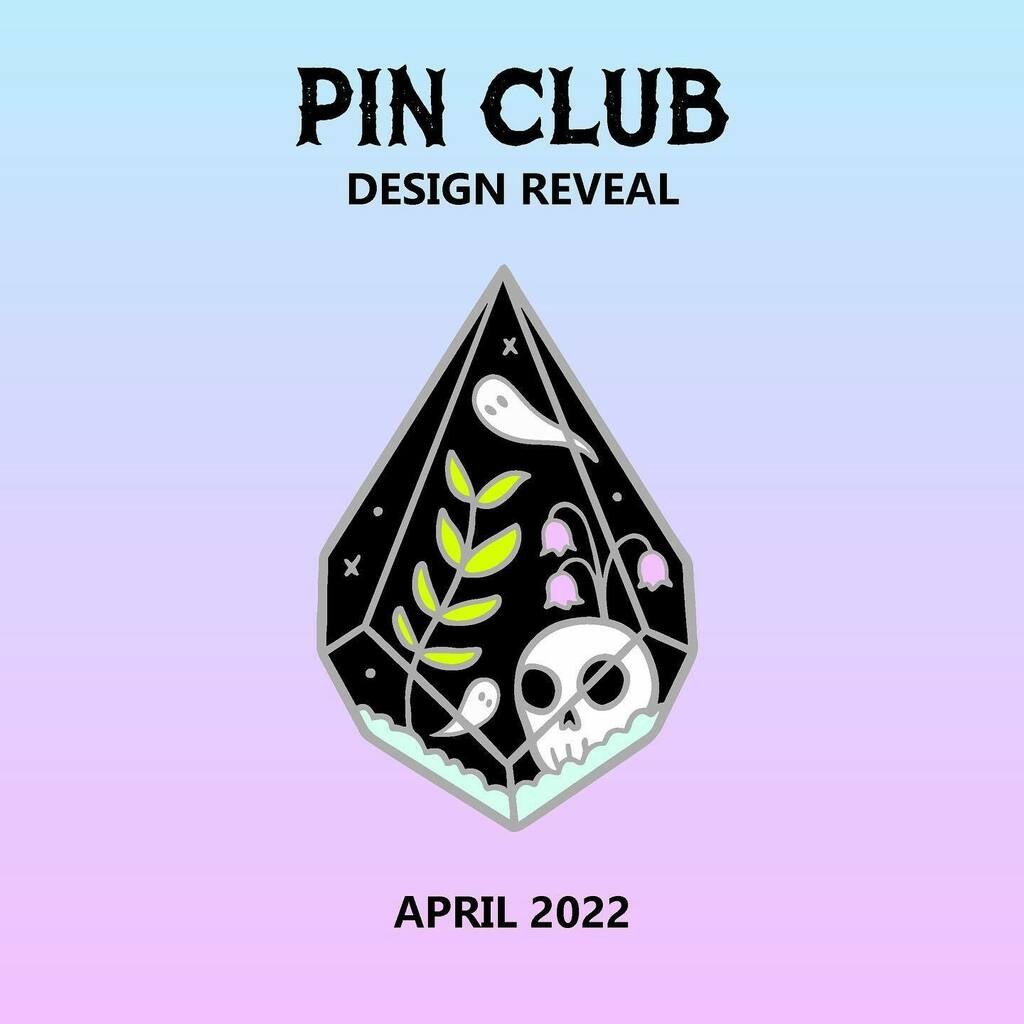 April's pin club design is a spooky cute lil terrorium! 💀🌿

You might already know, but I have a deep love for terrariums (<a href="/mosslove/">♡ MOSS LOVE ♡</a> is my other baby). To me, looking at one feels like looking through a window into another world. I hope you get whisk… instagr.am/p/Cc1QiVbs0Js/