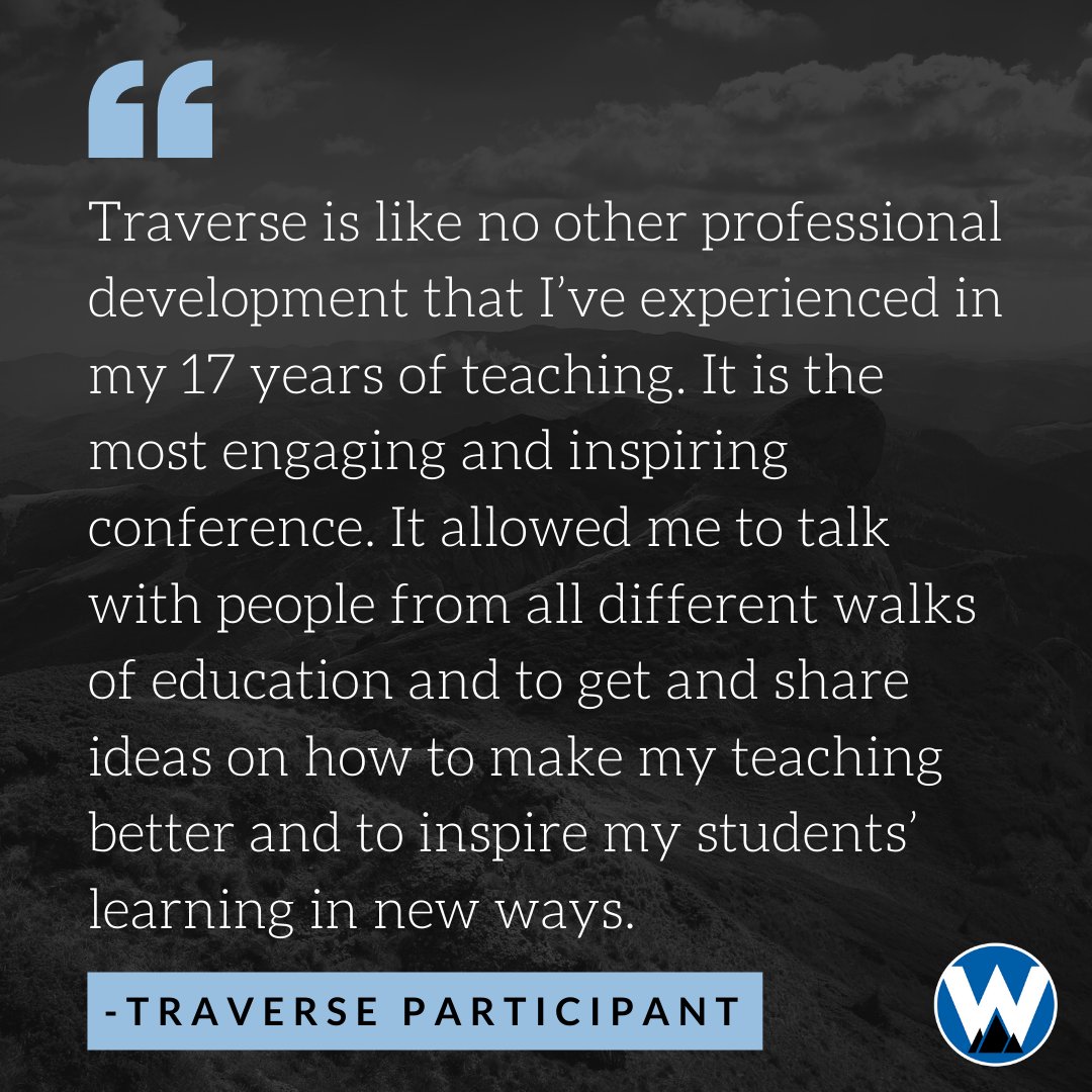 watershed_co's tweet photo. Join us this June for TRAVERSE! Attendance is limited to 100 educators. Sign up while there is still space. https://t.co/KoJJlDINYk
 https://t.co/avZUWhPEbq #realworldlearning #workthatmatters #experiential #teacherconference #tvrse22 https://t.co/Vhko1SnPDJ