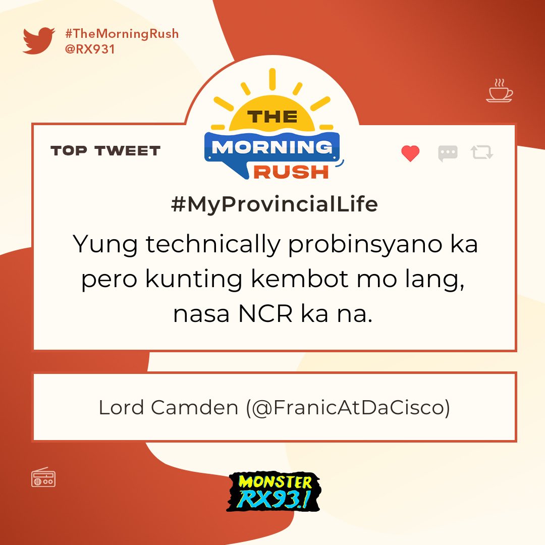 RX931's tweet photo. Top Entry: #MyProvincialLife from @FranicAtDaCisco #TheMorningRush https://t.co/LBwSHvnfCf