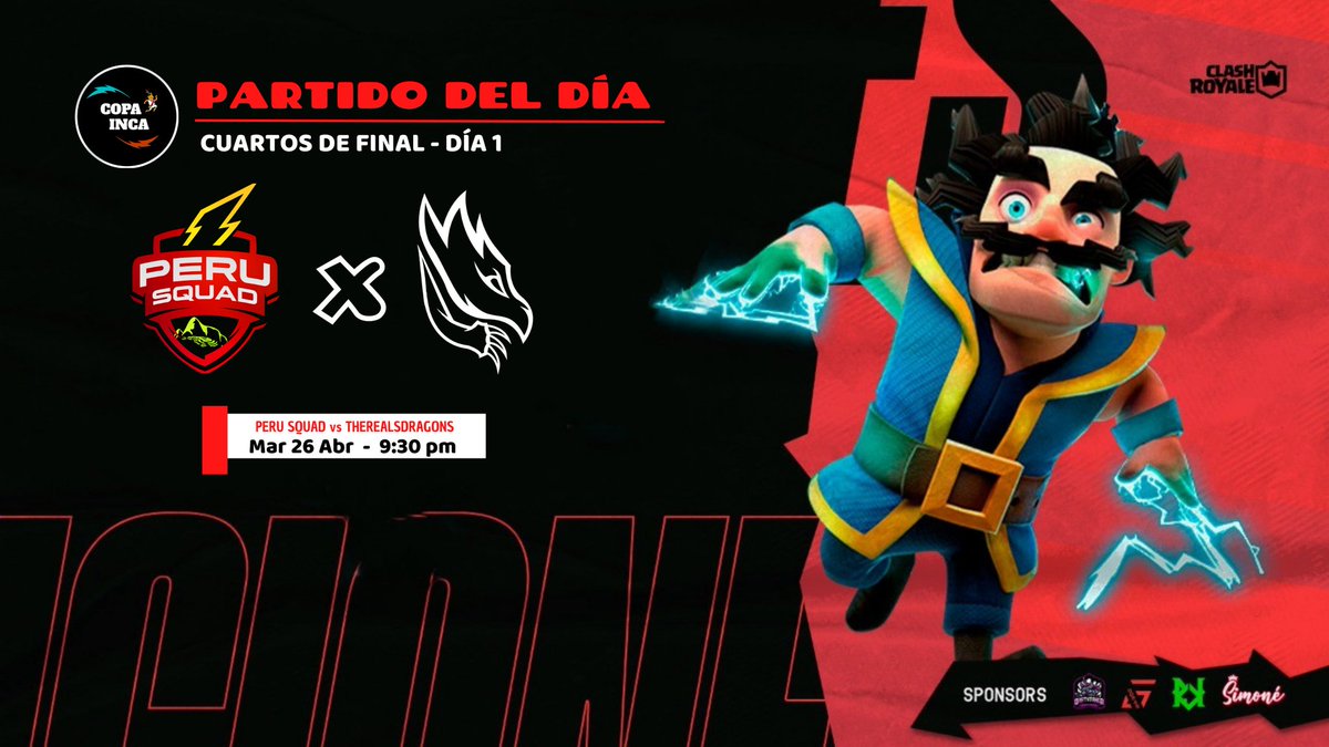 COPA INCA 🇵🇪 (@copaincaldd) on Twitter photo ⚔️ GAMEDAY - DÍA 1️⃣
Esta noche empezamos la ronda de 4tos de final con dos electrizantes grandes encuentros de poder que dejaran todo en la arena 💪
<a href="/Peru_Squad/">⚡️Peru Squad</a> 🆚 <a href="/TRDragons_2/">TheRealsDragons</a>
🏁 Árbitro: <a href="/LordCarlozCR/">LordCarloz 🇵🇪</a>
🎬 Caster: <a href="/renato_b16/">Renato</a>
Matar o morir en la arena😎
#EstoEsLDD 🔥 ⚔️ GAMEDAY - DÍA 1️⃣
Esta noche empezamos la ronda de 4tos de final con dos electrizantes grandes encuentros de poder que dejaran todo en la arena 💪
<a href="/Peru_Squad/">⚡️Peru Squad</a> 🆚 <a href="/TRDragons_2/">TheRealsDragons</a>
🏁 Árbitro: <a href="/LordCarlozCR/">LordCarloz 🇵🇪</a>
🎬 Caster: <a href="/renato_b16/">Renato</a>
Matar o morir en la arena😎
#EstoEsLDD 🔥