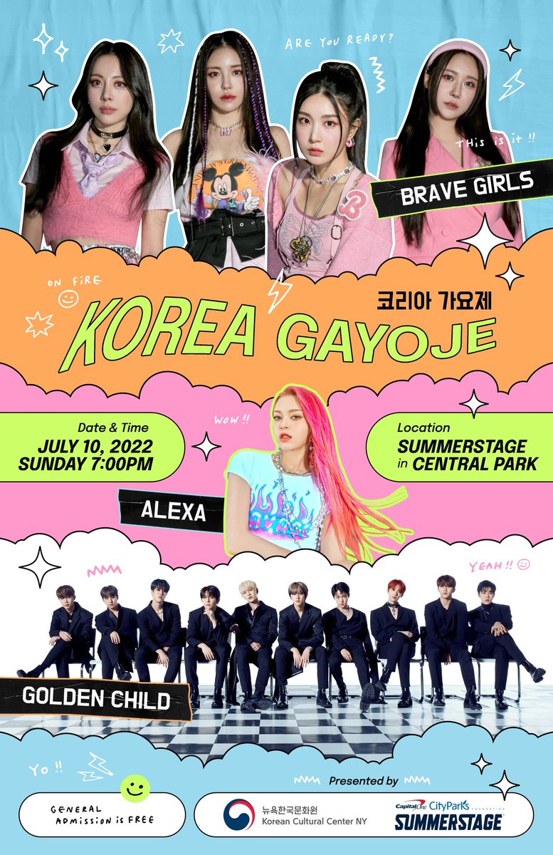 kvibe_yonhap's tweet photo. #KoreaGayoje is coming to #NewYork City’s #CentralPark with K-pop stars #BraveGirls, #GoldenChild, and #AleXa on July 10, 2022!! ✨💕🎼🎸

#musicfestival #SummerStage 
https://t.co/cRcgSgWsSr https://t.co/FOJWvAe6Sm