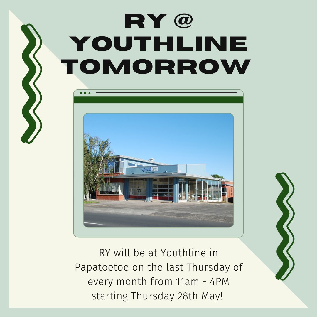 See you tomorrow at <a href="/Youthline/">Youthline</a> Papatoetoe! 
Every last Thursday of the month from 11am - 4pm there'll be members of the support and community engagement teams to hang out,, kai to share, play games and answer questions or just chat to our team!⁠