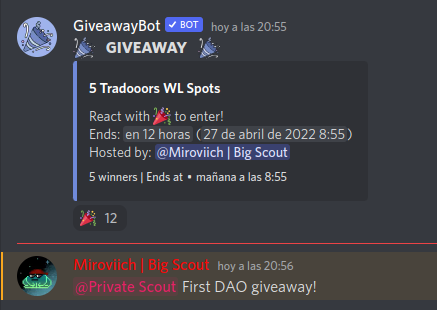 TheScoutsNFT's tweet photo. We are currently hosting our first TinyDAO giveaway on our discord! 🚀
If you hold a Tiny Scout all you need to do is join our discord at https://t.co/qum7ZGHdM2 and verify your ownership!
#KeepScouting 🎒 https://t.co/Fv3CjzjESt