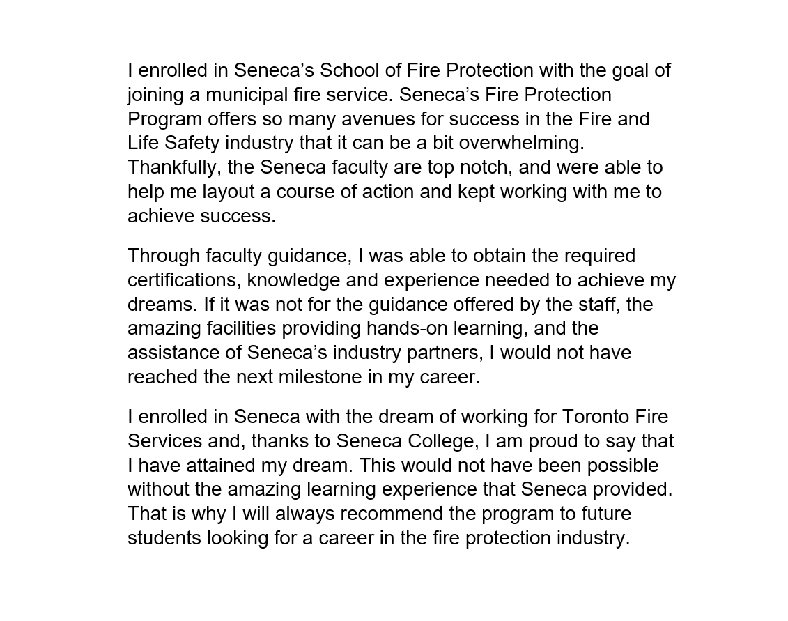SenecaFire72's tweet photo. #AlumniAPRIL

Name: Corey Stancer
Program: FPTC
Graduation: 2019
Career: @Toronto_Fire Fire Inspector

Initially hired by: @ClassicFireProt (formally FCFP)

Our graduates save countless lives with their work each day.
https://t.co/zi5GkVS29w
#SenecaAlumni #SenecaFire50th #Since72 https://t.co/8jH5xJjt6K