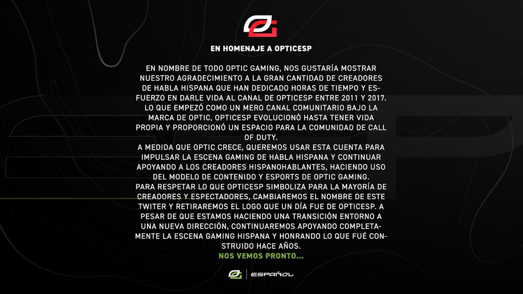 OpTic En Español tweet media