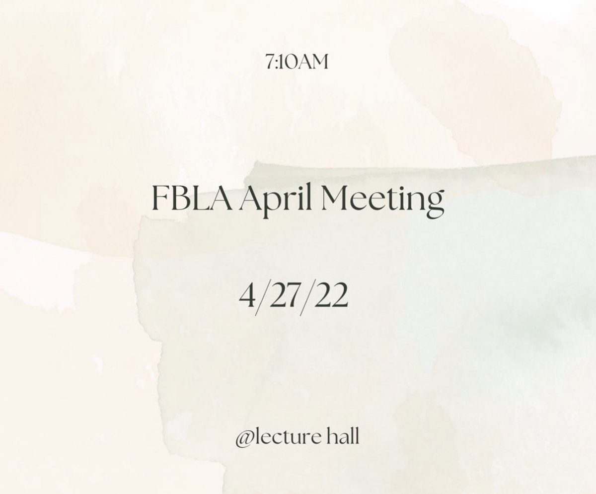 MEETING REMINDER: tomorrow 7:10AM at the lecture hall
