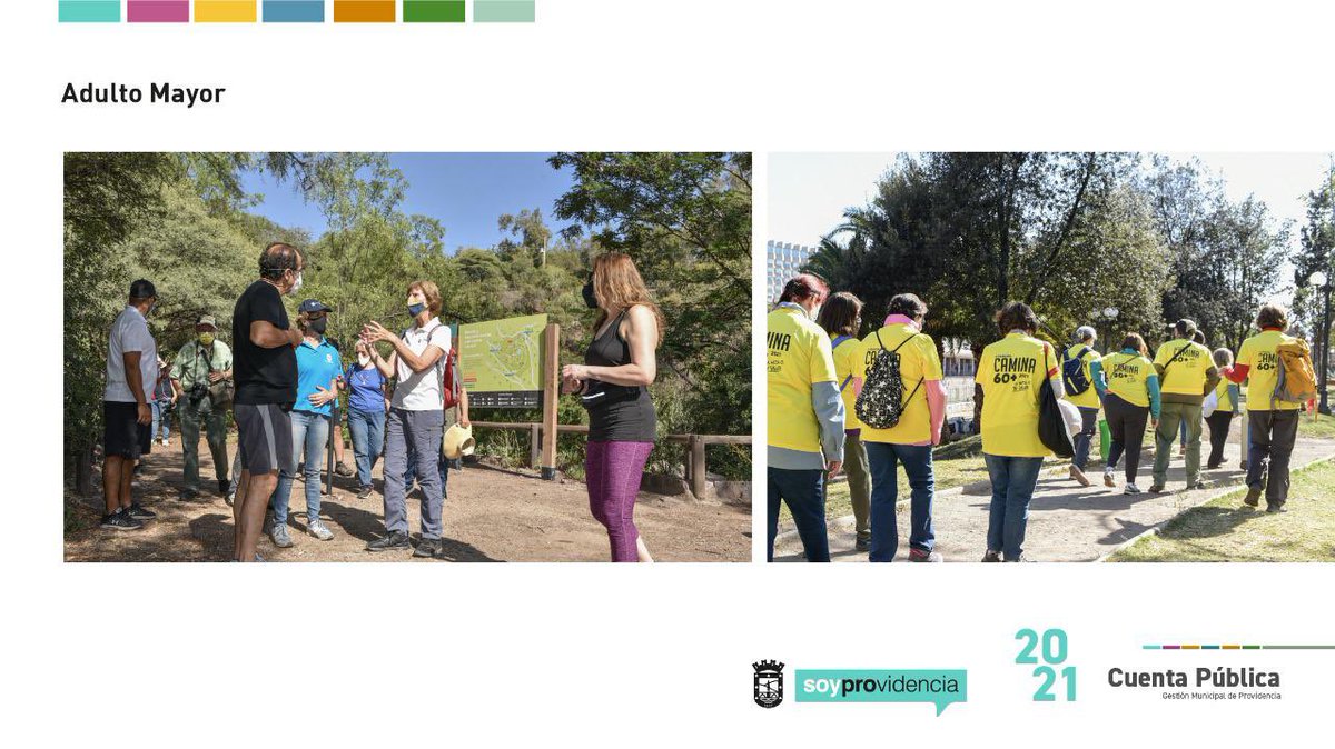 ADULTO MAYOR: Se puso énfasis en el fomento de actividades físicas y sociales para mayores de 60 años, con caminatas urbanas. Además 1.010 vecinos mayores se capacitaron en Alfabetización Digital, mediante talleres de uso de celular #CuentaPúblicaProvi2021