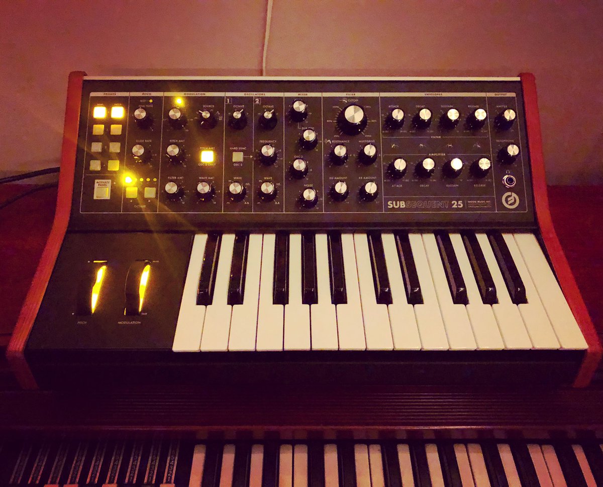 a_superstation's tweet photo. New year, new gear - Heather’s celebrating her latest trip ‘round the sun in style. 😎

#moog #subsequent25 #synthesizer #synthwave #electronicmusic #progressiverock #prog #androidsuperstation https://t.co/tPzgvVTlIp